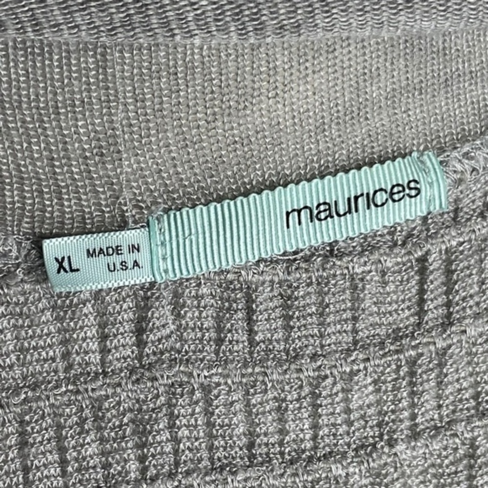 Maurices Cardigan Sweater Vest Gray Striped Knit Sleeveless Open Front Size XL - Picture 14 of 14